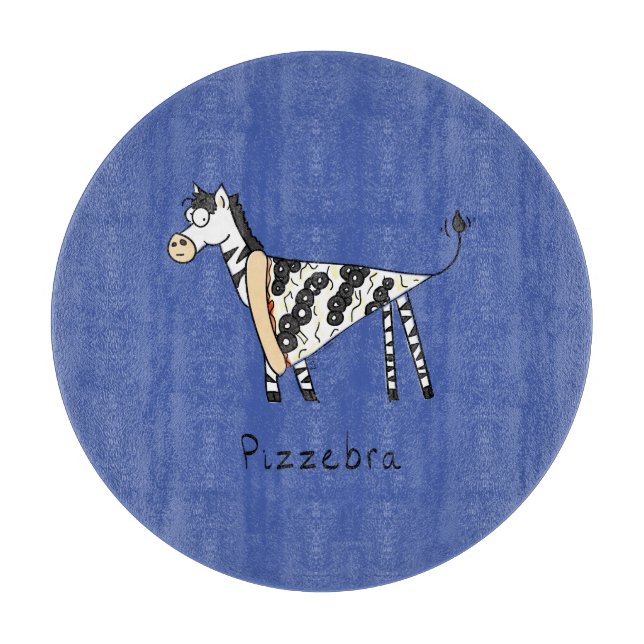 Funny Pizza Zebra Cute Tecknad Kids (Framsidan)