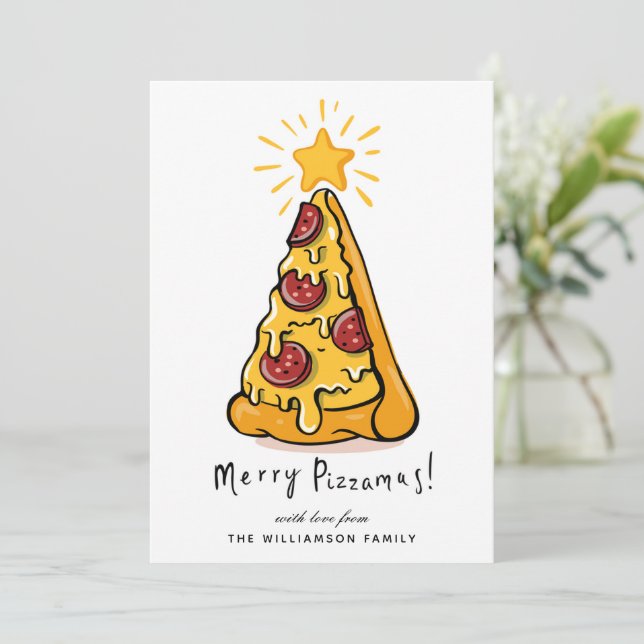 Funny Pizzamas God jul Card Julkort (Stående Fram)