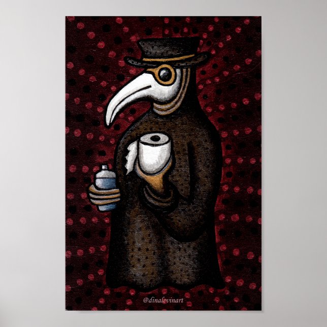 Funny Plague Doktor med Toilet Papper Poster (Framsidan)