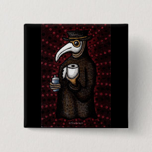Funny Plague Doktor med Toilet Papprare Knapp