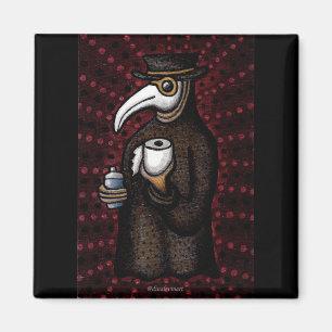 Funny Plague Doktor med Toilet Papprare Magnet