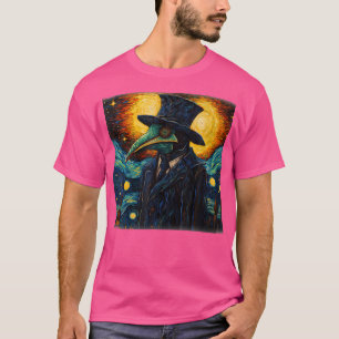 Funny Plague Doktor Starry Night Van Gogh Leears T Shirt