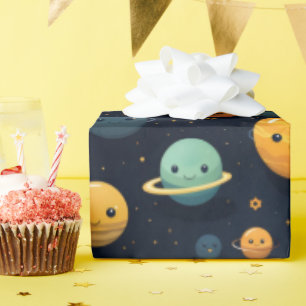 Funny Planets Space Mönster Presentpapper