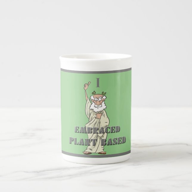 Funny Plant Baserad Mugg Benporslin Mugg (Framsidan)