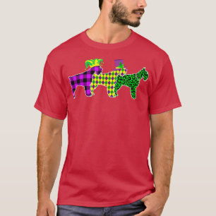 Funny Play Leopard Mardi Gras Schnauzer Hund Puppy T Shirt