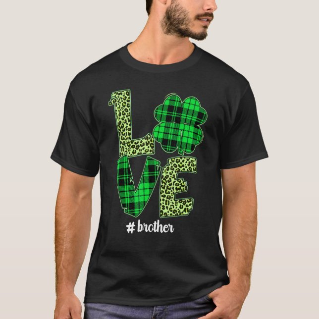 Funny Play Shamrock Kärlek Brother Leopard St Patr T Shirt (Framsida)