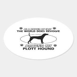 Funny PLOTT HOUND-design Ovalt Klistermärke