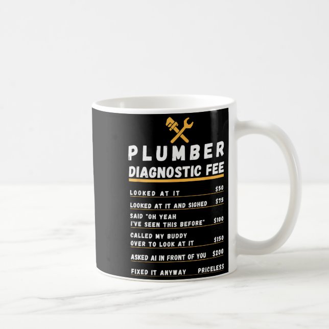 Funny plumber diagnostic fee  kaffemugg (Höger)