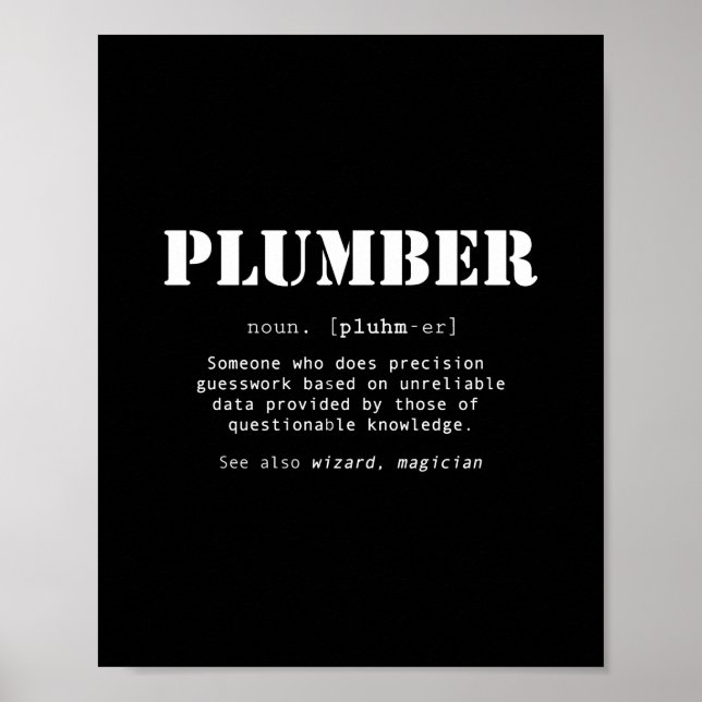 Funny Plumber Gift - lexikondefinition Poster (Framsidan)