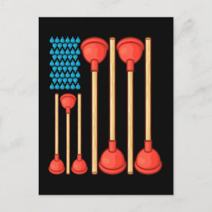 Funny Plumber Gifts Manar American Flagga Plumber Vykort
