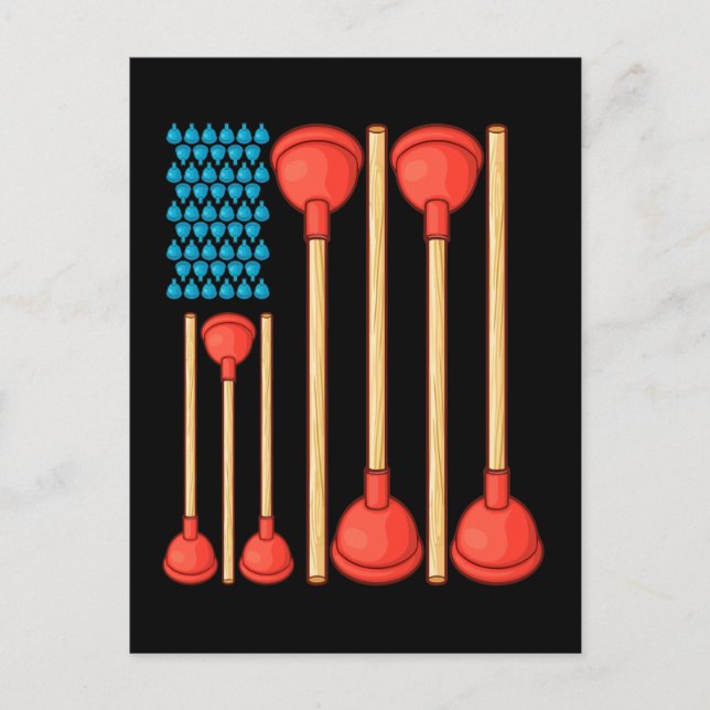 Funny Plumber Gifts Manar American Flagga Plumber Vykort (Framsida)