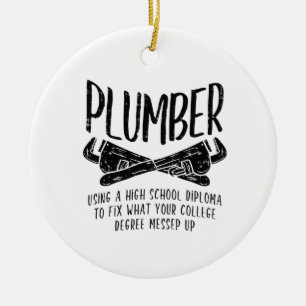 Funny Plumber Julgransprydnad Keramik