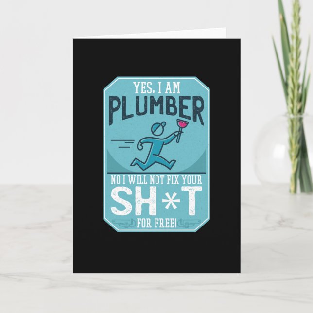 Funny Plumber Kort (Framsida)