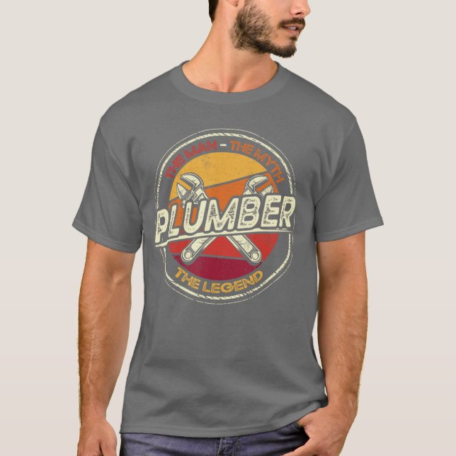 Funny Plumbing Saying Pipefitter Plumber retro T Shirt (Framsida)