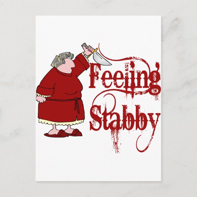 Funny PMS Stabby Vykort (Framsida)