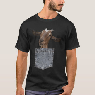 Funny Pocket Animal Peeking Baby Goat T Shirt