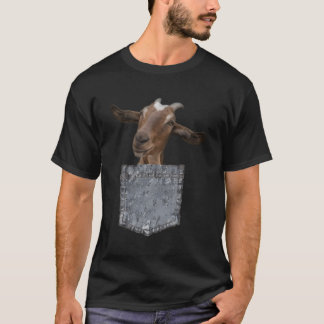 Funny Pocket Animal Peeking Baby Goat T Shirt