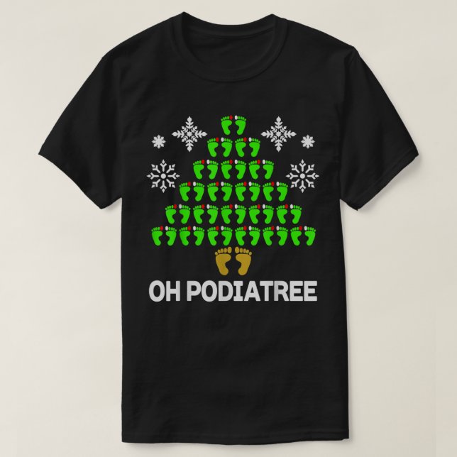 Funny Podiatry Julgran Foot Podiatrist Idea T Shirt (Design framsida)