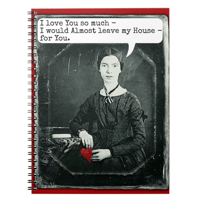 Funny Poet Emily Dickinson Valentindagen Anteckningsbok (Framsidan)