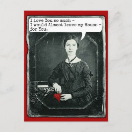 Funny Poet Emily Dickinson Valentindagen Helg Vykort