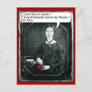 Funny Poet Emily Dickinson Valentindagen Helg Vykort