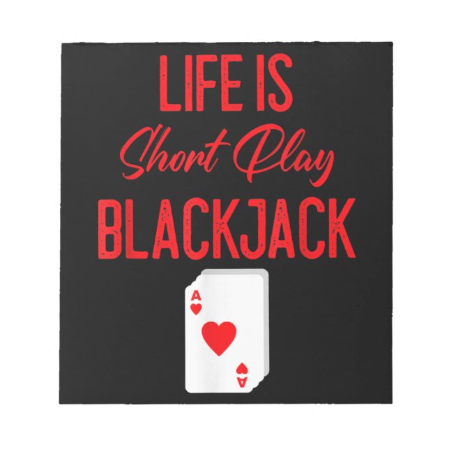 Funny Poker | Livet är Kort Play Blackjack Anteckningsblock (Framsida)