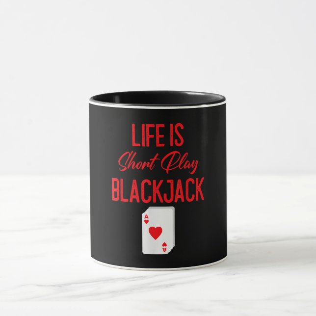 Funny Poker | Livet är Kort Play Blackjack Mugg (Center)
