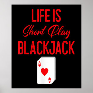 Funny Poker Livet är Kort Play Blackjack Poster
