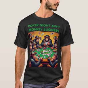 Funny Poker Night Chimp T Shirt