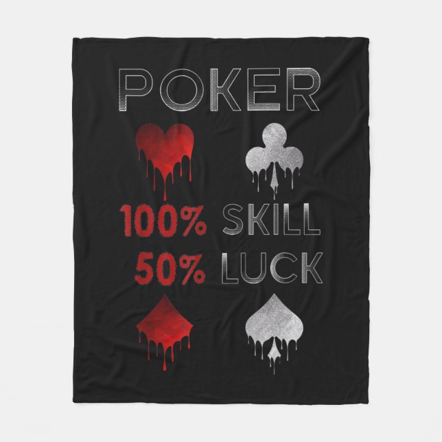 Funny Poker | Poker 100 % kunskap och 50 % Tur Fleecefilt (Framsidan)