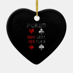 Funny Poker Poker 100 % kunskap och 50 % Tur Julgransprydnad Keramik