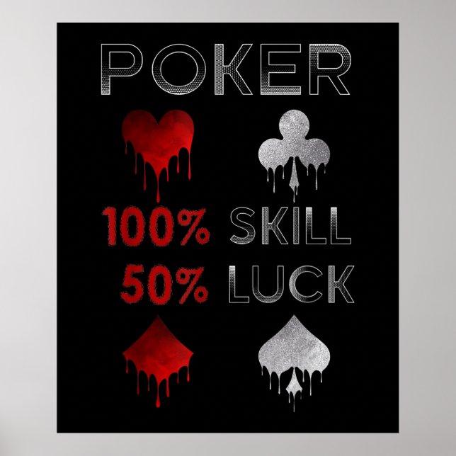 Funny Poker | Poker 100 % kunskap och 50 % Tur Poster (Framsidan)