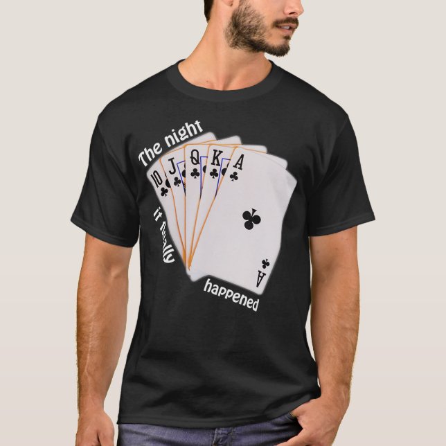 Funny Poker   Royal Straight Flush  T Shirt (Framsida)
