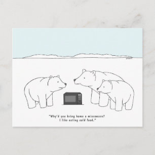 Funny Polar Bear Bild Tecknad Unge Joke Vykort