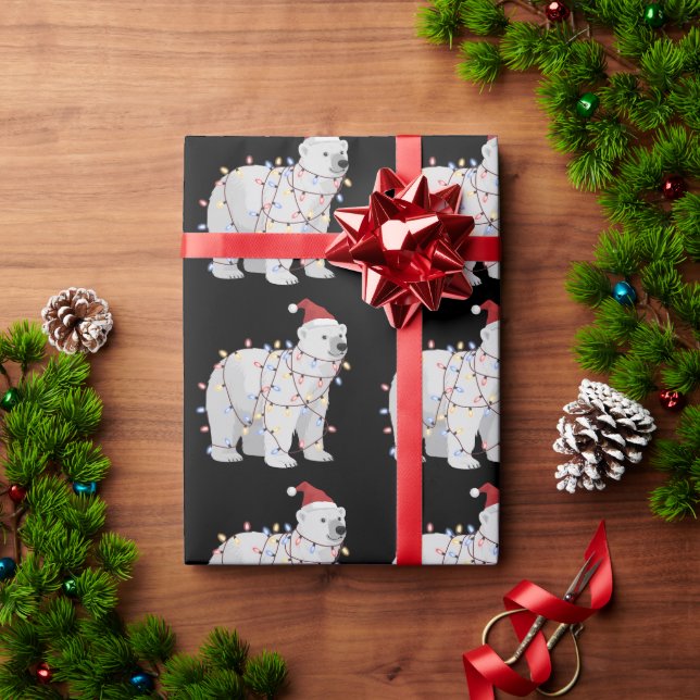 Funny Polar Bear Christmas Animal Lights Lover  Presentpapper (Julgåva)