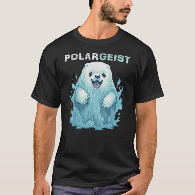 Funny Polar Bear Halloween Tshirt Poltergeist Ghos T Shirt (Framsida)
