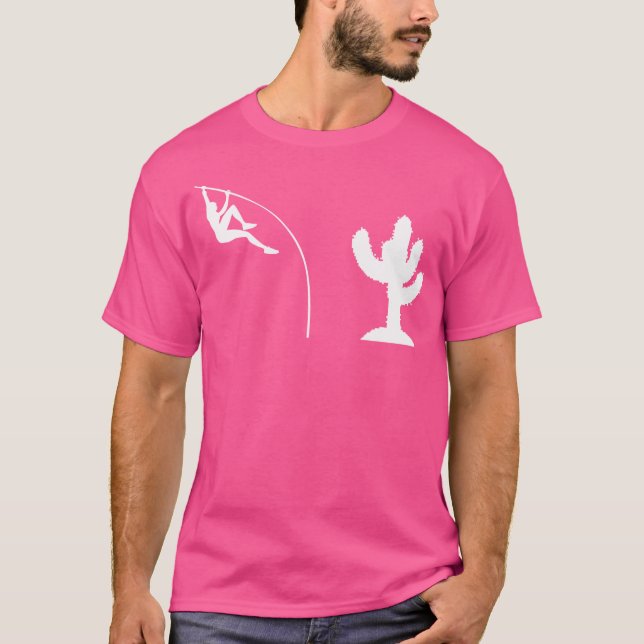 Funny Pole Vaulter Cactus design Vaulting Pole Vau T Shirt (Framsida)