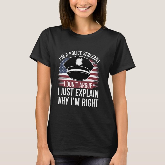 Funny Police Sergeant Patriotic Law Enforcement Mo T Shirt (Framsida)