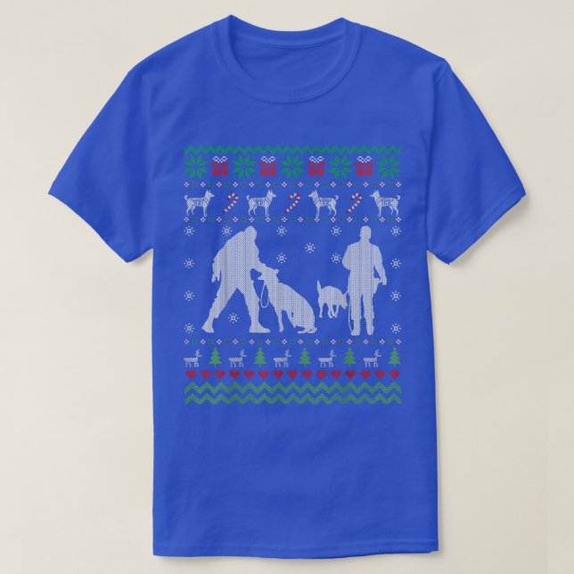 Funny polis K9 Hund Vuxna julgåvor T Shirt (Design framsida)