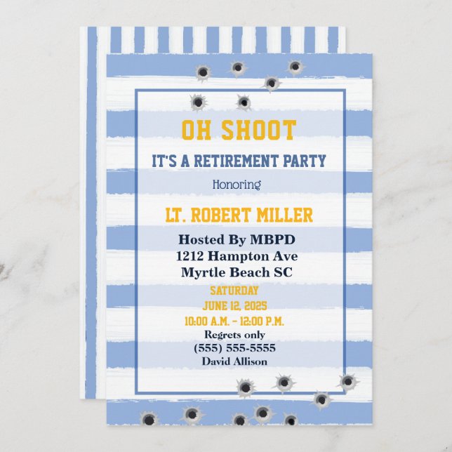 Funny polisman, inbjudan till Pension-partiet (Fram/baksida)