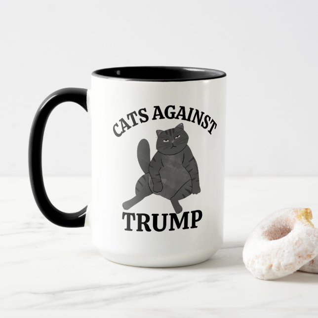Funny Political Cat Feminist Anti-Trump Coffee Mugg (Med munk)