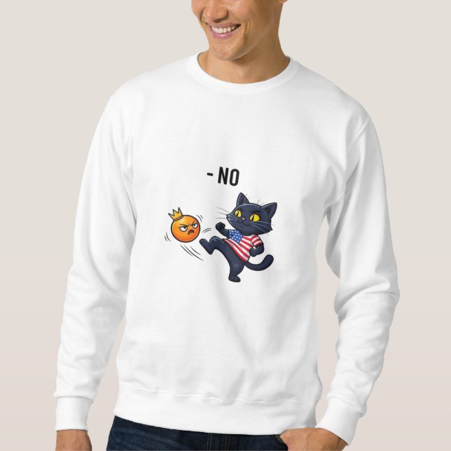 Funny Political Meme No Cat Design Lång Ärmad Tröja (Framsida)