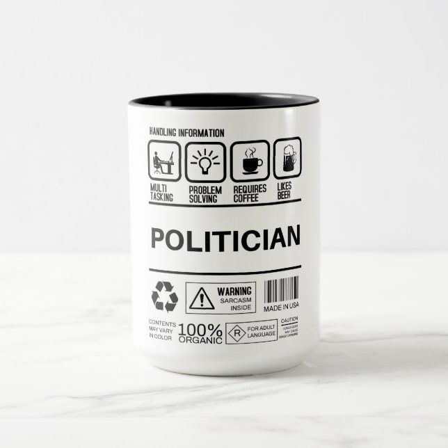 Funny Politikar-hanteringsinformation Mugg (Center)