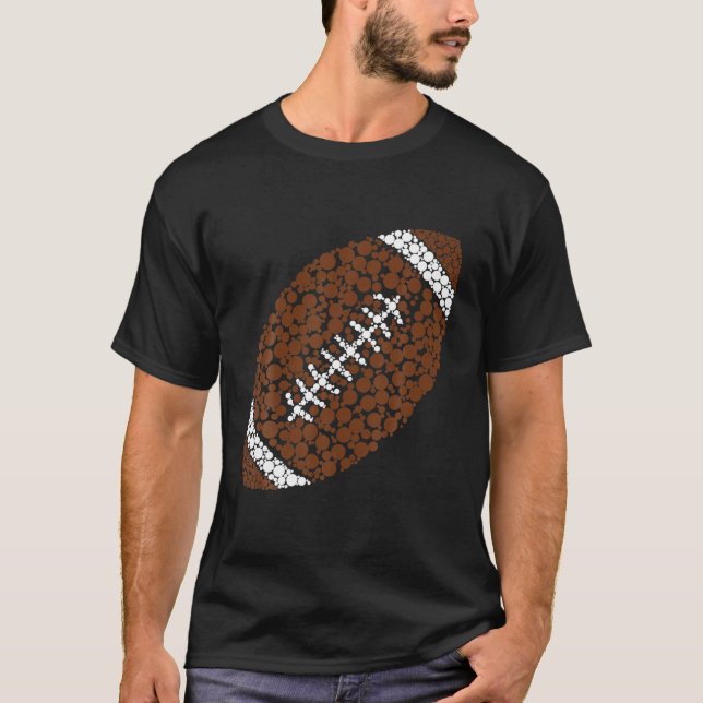 Funny Polka Dot American Football Älskare Player I T Shirt (Framsida)