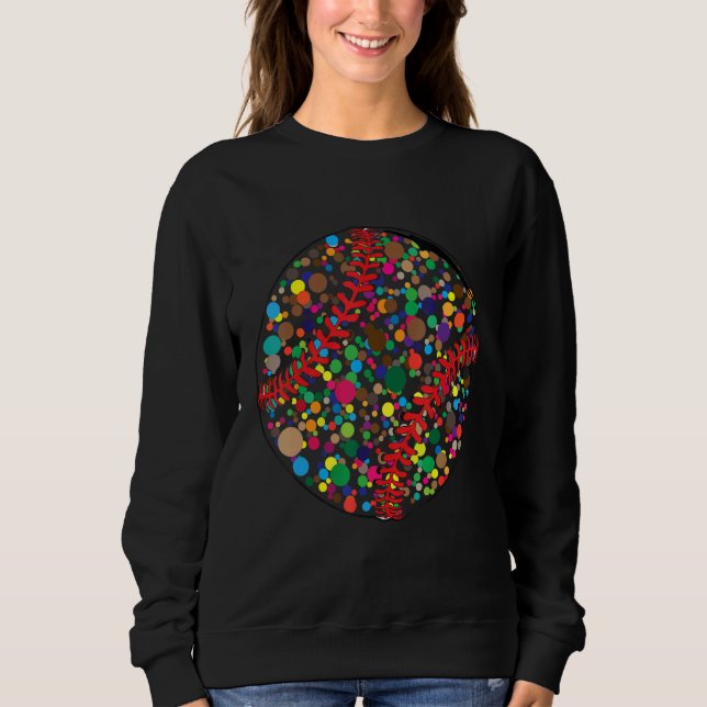 Funny Polka Dot Baseball Älskare Player Internatio T Shirt (Framsida)