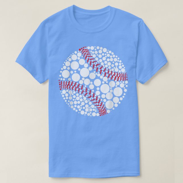Funny Polka Dot Baseball Älskare Player Internatio T Shirt (Design framsida)