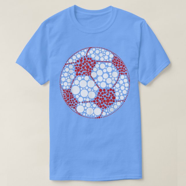 Funny Polka Dot Soccer Älskare Player Internatione T Shirt (Design framsida)