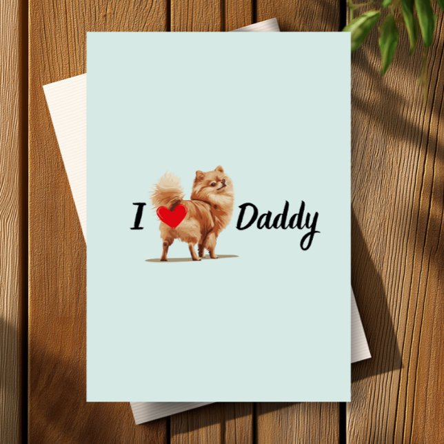 Funny Pomeranian Hund Bum Heart Fars dag Car Kort (Skapare uppladdad)