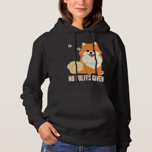 Funny Pomeranian Hund No Fluffs given Passande T Shirt (Framsida)