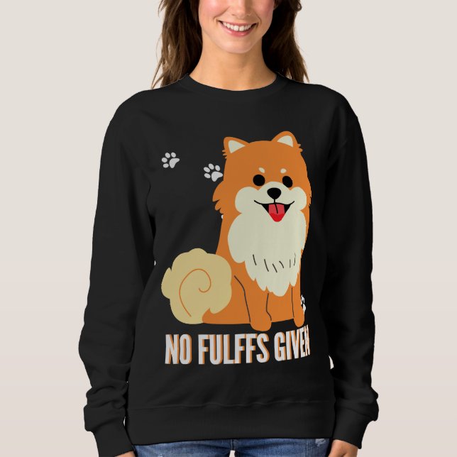 Funny Pomeranian Hund No Fluffs given Passande T Shirt (Framsida)
